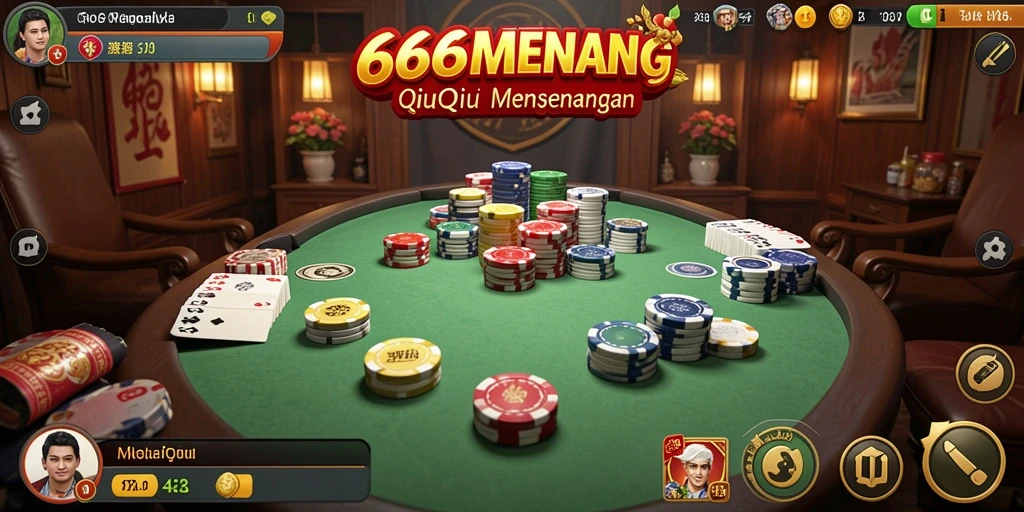 Tampilan gameplay seru dari 666MENANG dalam permainan QiuQiu.