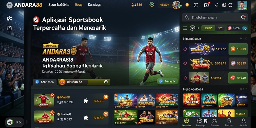 Screenshot gameplay ANDARA88 menampilkan tampilan taruhan olahraga yang menarik.