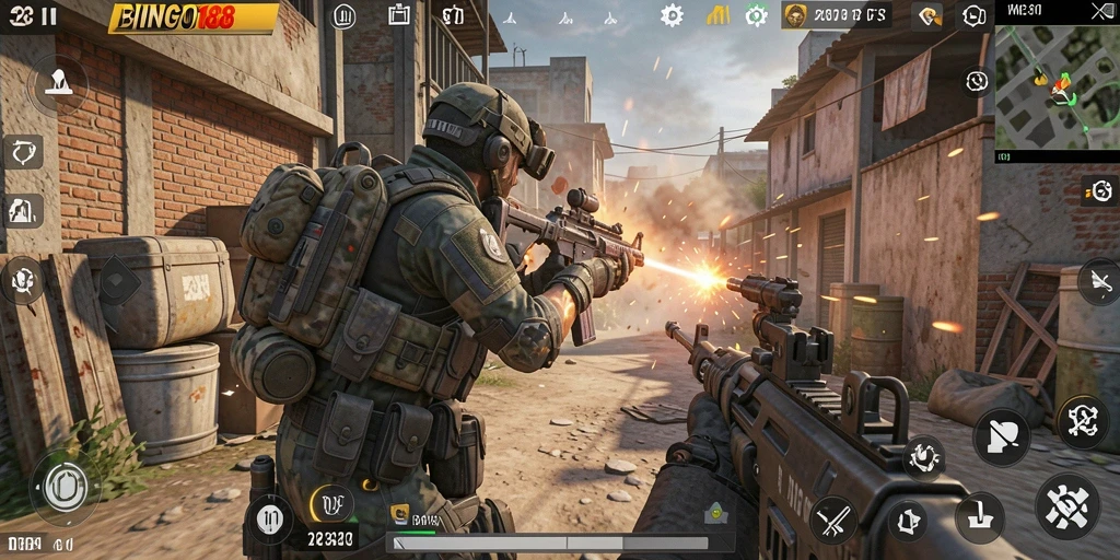 Tampilan gameplay yang intens dan mendebarkan di BINGO188.