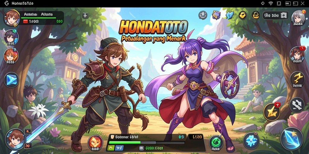 Tangkapan layar gameplay HONDATOTO menampilkan karakter anime dalam aksi.