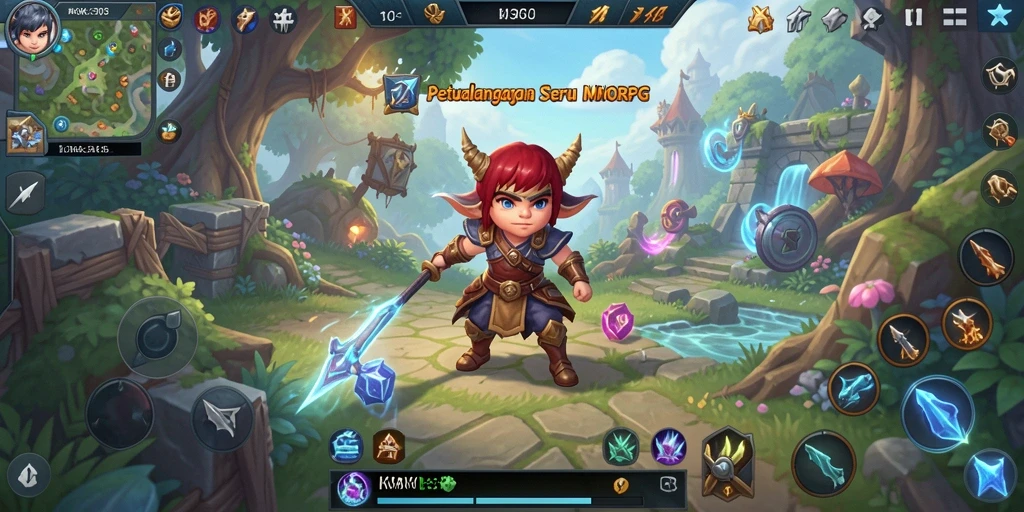 Screenshot dari gameplay KAKA303 yang menunjukkan pertarungan epik dalam dunia MMORPG.
