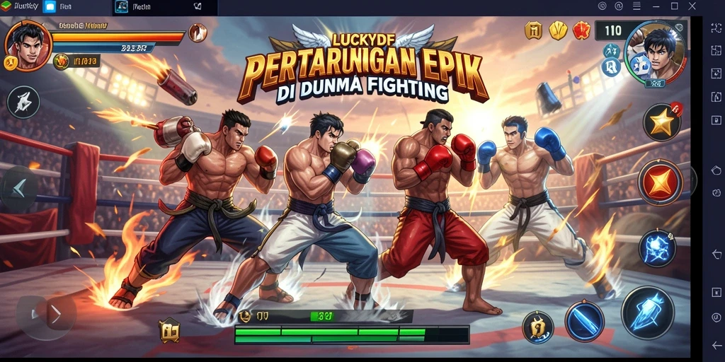 Tampilan gameplay LUCKYDF menunjukkan pertarungan penuh aksi yang mendebarkan.