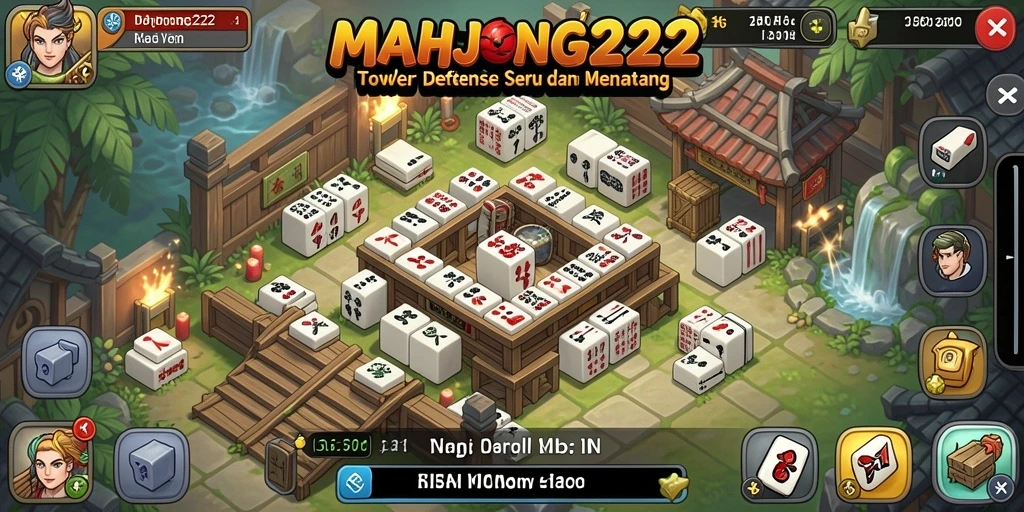 Tampilan gameplay MAHJONG222 dengan aksi Tower Defense yang memikat.
