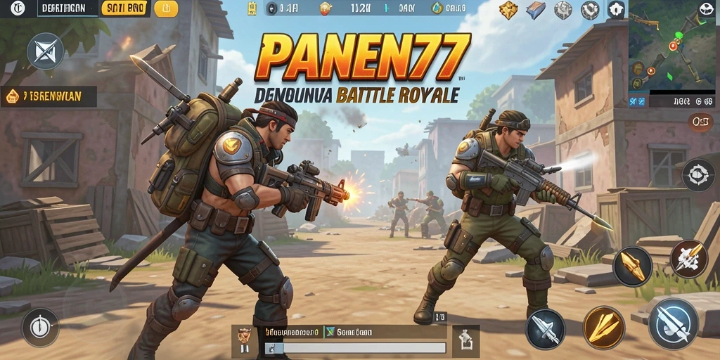 Gameplay seru dalam PANEN77 saat bertarung di arena.