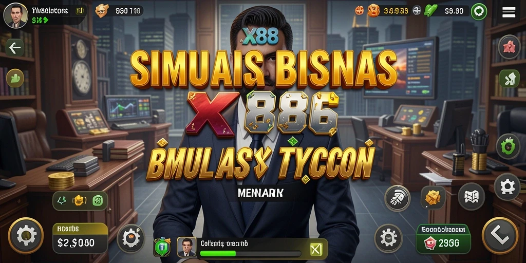 Tangkapan layar gameplay X88 menampilkan pengelolaan bisnis yang dinamis.